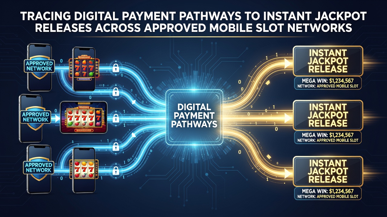 Illustration von Transaktionsflüssen zwischen E-Wallets und mobilen Jackpot-Systemen